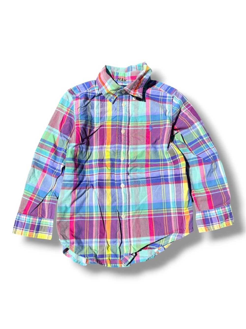 Ralph Lauren Plaid Long-Sleeve Button-Down Shirt – Multi-Color (Boys 4)